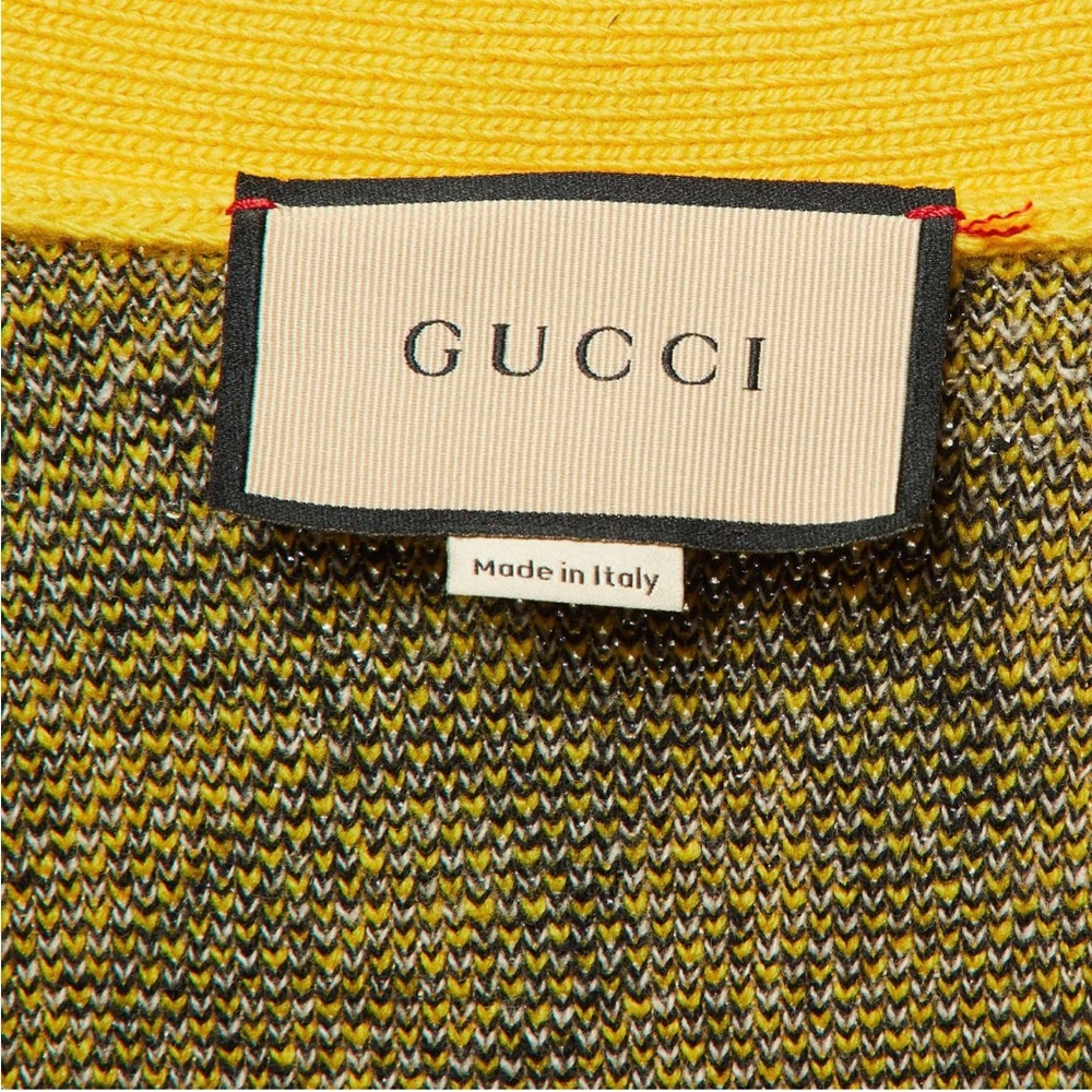 Gucci Knitwear yellow wool sweater with skunk and GG print very good condition - Picture 4 of 5
